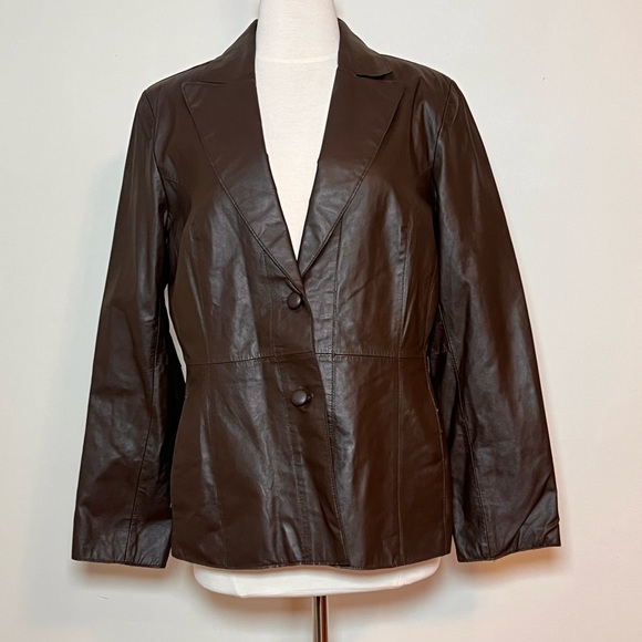 Pamela McCoy Brown Leather Jacket, Size Medium - Picture 2 of 14